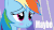 Size: 800x450 | Tagged: safe, artist:zebalas, edit, rainbow dash, pony, g4, animated, blushing, caption, dialogue, female, innuendo, iwtcird, lewd, mare, shy, smiling, solo, sound at source