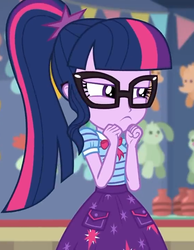 Size: 559x720 | Tagged: safe, screencap, sci-twi, twilight sparkle, equestria girls, equestria girls specials, g4, my little pony equestria girls: better together, my little pony equestria girls: rollercoaster of friendship, cropped, female, glasses, ponytail