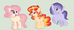 Size: 1151x470 | Tagged: dead source, safe, artist:moon-rose-rosie, oc, oc only, earth pony, pegasus, pony, unicorn, female, male, mare, simple background, stallion, trio