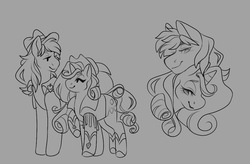 Size: 1000x656 | Tagged: safe, artist:thoughtsofspace, braeburn, rarity, g4, female, male, rariburn, shipping, sketch, straight