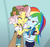 Size: 737x692 | Tagged: safe, screencap, rainbow dash, vignette valencia, equestria girls, equestria girls specials, g4, my little pony equestria girls: better together, my little pony equestria girls: rollercoaster of friendship, bedroom eyes, cellphone, clothes, cropped, crossed arms, female, geode of super speed, hoodie, lipstick, magical geodes, pants, phone, smartphone, smiling, smirk