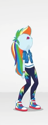 Size: 197x507 | Tagged: safe, screencap, rainbow dash, equestria girls, equestria girls specials, g4, my little pony equestria girls: better together, my little pony equestria girls: rollercoaster of friendship, clothes, converse, cropped, female, geode of super speed, hoodie, magical geodes, nose in the air, pants, shoes, sneakers