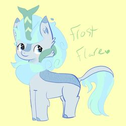 Size: 1024x1024 | Tagged: safe, artist:kitty0606, oc, oc only, oc:frost flare, kirin, g4, sounds of silence, cloven hooves, female, heart, kirin oc, mare, simple background, solo