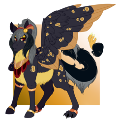 Size: 2210x2302 | Tagged: safe, artist:absolutecactus, oc, oc only, oc:midas, hybrid, high res, interspecies offspring, male, next generation, nextgen:chaos party, offspring, parent:ahuizotl, parent:daring do, parents:darizotl, redesign, reference sheet, simple background, solo, tail hand, transparent background