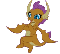 Size: 649x584 | Tagged: safe, edit, edited screencap, screencap, smolder, dragon, a rockhoof and a hard place, g4, background removed, dragoness, female, not a vector, simple background, smug, solo, transparent background