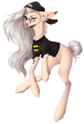 Size: 999x1460 | Tagged: safe, artist:monogy, oc, oc only, oc:kathrine, earth pony, pony, clothes, female, glasses, mare, one eye closed, shirt, simple background, solo, tongue out, transparent background, wink
