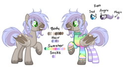 Size: 1024x558 | Tagged: safe, artist:mintoria, oc, oc only, oc:night gazer, bat pony, pony, clothes, male, reference sheet, simple background, socks, solo, stallion, striped socks, sweater, transparent background