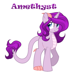 Size: 945x971 | Tagged: safe, artist:hazardous-andy, oc, oc only, oc:amethyst, dracony, hybrid, base used, female, interspecies offspring, offspring, parent:rarity, parent:spike, parents:sparity, simple background, solo, transparent background
