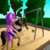 Size: 1800x1800 | Tagged: safe, artist:midnightfire1222, oc, oc:amethyst, oc:nuha, pony, unicorn, duo, female, filly, mare, park, playground, riding, riding a pony, swing set, tree