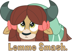 Size: 3891x2766 | Tagged: safe, artist:phucknuckl, yona, yak, g4, :c, bust, cute, female, floppy ears, frown, high res, lemme smash, looking up, portrait, puppy dog eyes, simple background, solo, transparent background, yak smash, yonadorable