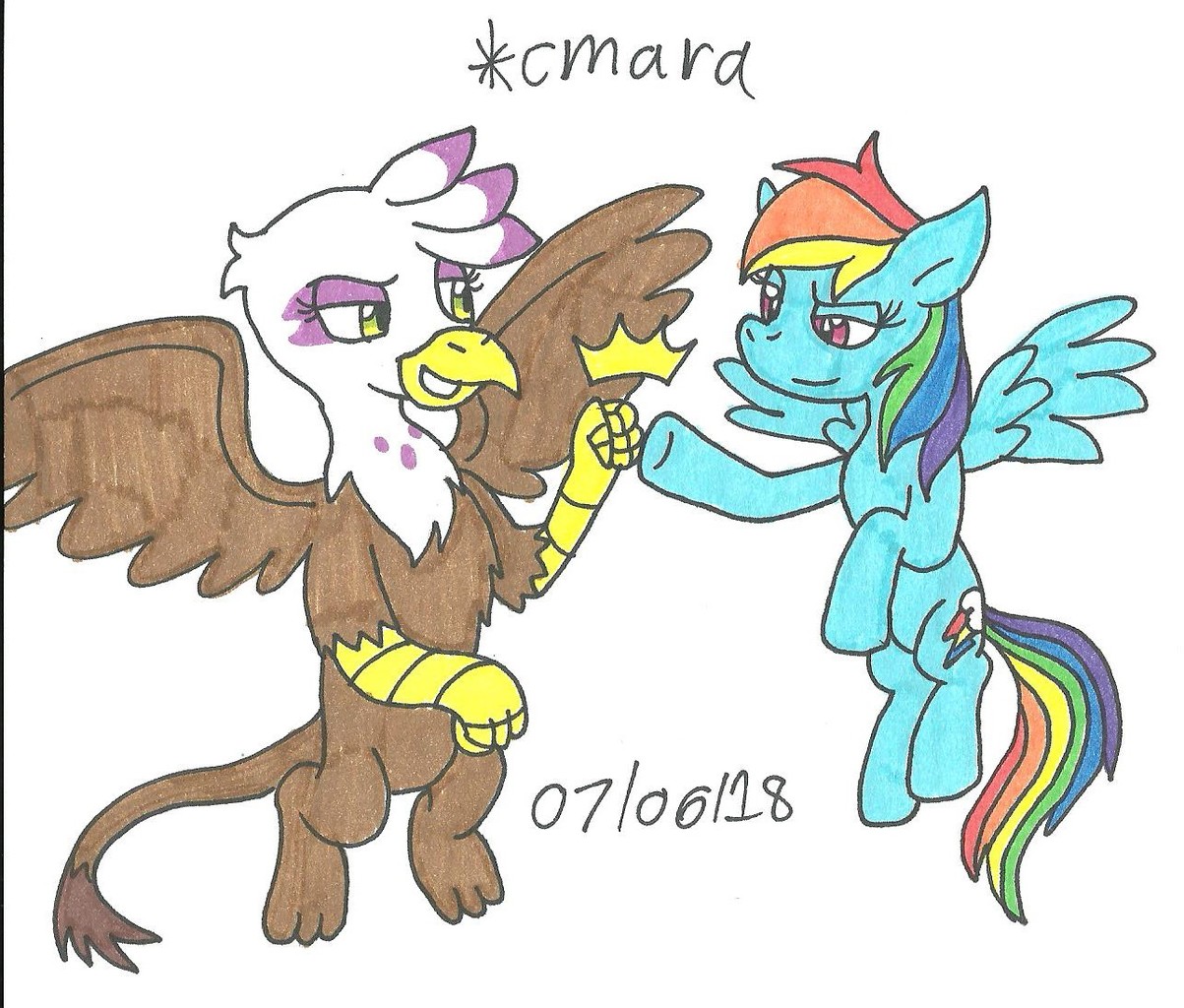 Safe Artist Cmara Gilda Rainbow Dash Traditional Art Derpibooru