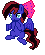 Size: 45x55 | Tagged: safe, artist:lucill-dreamcatcher, oc, oc only, oc:skitzy, pegasus, pony, animated, blinking, clapping, emotes, female, gif, icon, mare, pixel art, ribbon, simple background, solo, transparent background