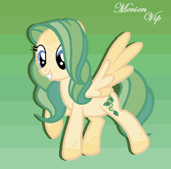 Size: 371x366 | Tagged: safe, artist:merienvip, oc, oc only, oc:flora, pegasus, pony, female, mare, solo, striped background