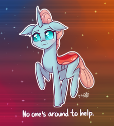 Size: 1600x1760 | Tagged: dead source, safe, artist:dsp2003, ocellus, changedling, changeling, g4, :3, a hat in time, abstract background, blushing, cute, diaocelles, female, no one's around to help, parody, solo, stars