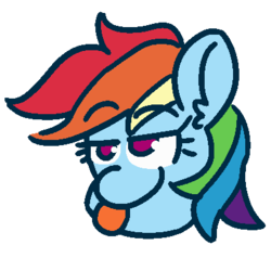 Size: 400x380 | Tagged: safe, artist:threetwotwo32232, rainbow dash, pegasus, pony, g4, female, mare, simple background, solo, tongue out, transparent background