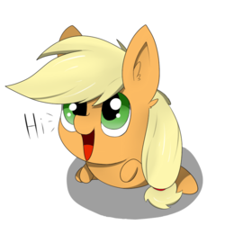 Size: 650x650 | Tagged: safe, artist:llhopell, applejack, earth pony, pony, g4, chibi, cute, ear fluff, female, jackabetes, simple background, solo, white background