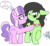 Size: 1202x1108 | Tagged: safe, artist:lockhe4rt, diamond tiara, silver spoon, oc, oc:anon, oc:filly anon, pony, g4, blushing, collar, cross-popping veins, drawthread, female, filly, floppy ears, implied lesbian, implied shipping, implied silvertiara, jealous, lesbian, raised hoof, simple background, transparent background