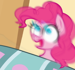 Size: 853x800 | Tagged: safe, artist:colochenni, pinkie pie, earth pony, pony, g4, 4chan, colored, drawthread, female, funny, mare, meme, motion blur, ponified animal photo, ponified meme, ponk, reaction image, solo