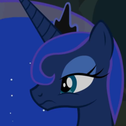 Size: 664x664 | Tagged: safe, artist:agrol, princess luna, alicorn, pony, in your dream, g4, cropped, luna is not amused, reaction image, unamused