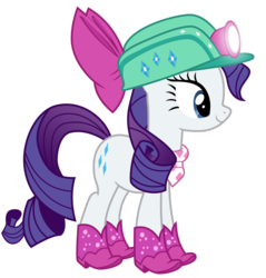 Size: 2057x2156 | Tagged: safe, artist:sonofaskywalker, rarity, pony, unicorn, g4, the end in friend, boots, clothes, female, glitter boots, helmet, high res, mare, mining helmet, scarf, shoes, simple background, solo, transparent background, vector