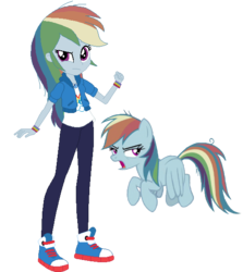 Size: 524x587 | Tagged: safe, artist:appledashian, artist:faithydash, artist:selenaede, edit, edited screencap, screencap, mean rainbow dash, rainbow dash, equestria girls, g4, my little pony equestria girls: better together, the mean 6, clone, converse, equestria girls-ified, geode of super speed, magical geodes, not a vector, shoes, simple background, sneakers, transparent background