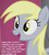 Size: 546x612 | Tagged: safe, edit, edited screencap, editor:korora, screencap, derpy hooves, pegasus, pony, g4, slice of life (episode), bronybait, cropped, cute, derpabetes, female, image macro, implied pinkie pie, implied sugar belle, mare, meme, solo, text