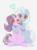 Size: 1911x2552 | Tagged: safe, artist:dagmell, starlight glimmer, trixie, pony, unicorn, g4, blushing, female, heart, hug, lesbian, magic, mare, ship:startrix, shipping, simple background, smiling, white background