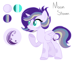 Size: 3438x3008 | Tagged: safe, artist:sparkledashyt, oc, oc only, oc:moon storm, alicorn, pony, female, high res, mare, reference sheet, simple background, solo, transparent background