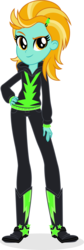 Size: 940x2785 | Tagged: safe, artist:punzil504, lightning dust, equestria girls, g4, the washouts (episode), boots, clothes, equestria girls-ified, female, hairclip, hoodie, jeans, pants, shoes, simple background, solo, transparent background, uniform, washouts uniform