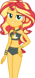 Size: 2733x6121 | Tagged: safe, artist:diegator007, sunset shimmer, equestria girls, g4, my little pony equestria girls: better together, belly button, bikini, bracelet, clothes, female, jewelry, looking at you, midriff, simple background, solo, summer sunset, sunset shimmer's beach shorts swimsuit, swimsuit, transparent background, vector, wristband