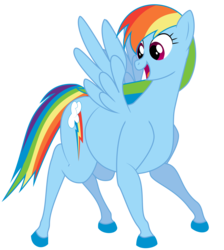 Size: 1700x1900 | Tagged: safe, artist:shitigal-artust, rainbow dash, pegasus, pony, g4, female, hoers, looking back, mare, simple background, smiling, solo, spread wings, transparent background, wings
