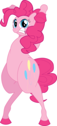 Size: 1553x3409 | Tagged: safe, artist:shitigal-artust, pinkie pie, earth pony, pony, bridle gossip, g4, bipedal, female, gritted teeth, hoers, mare, scene interpretation, simple background, solo, transparent background