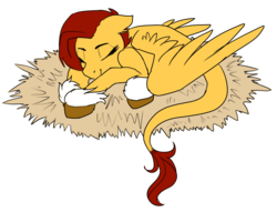 Size: 3885x2965 | Tagged: safe, artist:neoncel, oc, oc only, oc:white fire, pegasus, pony, coat markings, eyes closed, female, high res, mare, simple background, sleeping, socks (coat markings), solo, transparent background, unshorn fetlocks