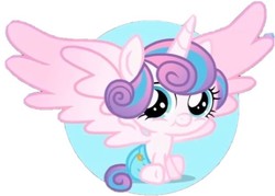 Size: 616x442 | Tagged: safe, princess flurry heart, alicorn, pony, g4, adorable face, baby, baby pony, bags under eyes, circle, cloth diaper, cute, daaaaaaaaaaaw, diaper, female, filly, flurrybetes, foal, happy, looking at you, safety pin, sitting, smiling, smiling at you, spread wings