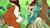 Size: 1022x576 | Tagged: safe, screencap, autumn blaze, rain shine, kirin, g4, my little pony: friendship is magic, sounds of silence, female, friendship, kirin village, queen, smiling