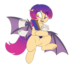 Size: 3600x3200 | Tagged: safe, artist:notenoughapples, oc, oc only, oc:buckwheat (bat pony), bat pony, pony, bat pony oc, belly button, high res, paper, simple background, solo, transparent background