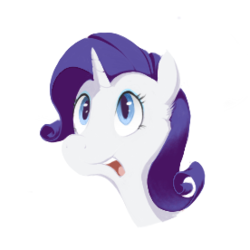 Size: 276x276 | Tagged: safe, artist:lowelf, rarity, pony, g4, bust, female, simple background, solo, white background