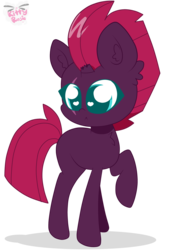 Size: 2649x3873 | Tagged: safe, artist:kittyrosie, tempest shadow, pony, unicorn, g4, broken horn, cute, eye scar, female, heart, heart eyes, high res, horn, mare, raised hoof, scar, simple background, solo, tempestbetes, transparent background, wingding eyes