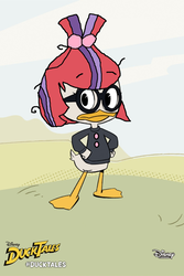 Size: 820x1230 | Tagged: artist needed, source needed, safe, moondancer, duck, g4, clothes, crossover, ducktales, ducktales 2017, glasses, hand on hip, species swap, sweater