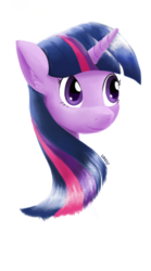 Size: 561x1010 | Tagged: safe, artist:lowelf, twilight sparkle, pony, g4, bust, female, simple background, solo, white background
