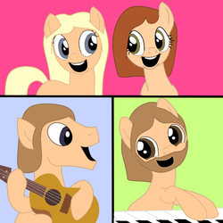 Size: 1000x1000 | Tagged: safe, artist:didgereethebrony, abba, fanart, guitar, musical instrument, piano, singing