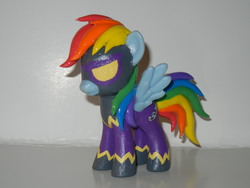 Size: 4000x3000 | Tagged: safe, artist:silverband7, rainbow dash, pony, g4, clothes, costume, craft, irl, photo, sculpture, shadowbolts costume, solo