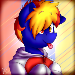 Size: 1000x1000 | Tagged: safe, artist:mattydorō, oc, oc only, :p, clothes, hoodie, profile picture, silly, tongue out