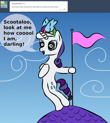Size: 1024x1143 | Tagged: safe, artist:platinumdrop, rarity, pony, tumblr:ask-platinumdrop, g4, ask, darling, female, hat, hypnosis, hypnotized, request, solo, tumblr
