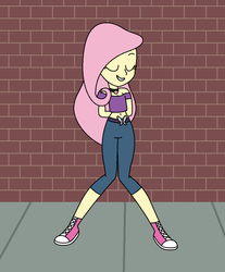 Size: 862x1042 | Tagged: safe, artist:author92, fluttershy, equestria girls, g4, alternate clothes, choker, clothes, converse, geode of fauna, jeans, pants, shoes, sneakers