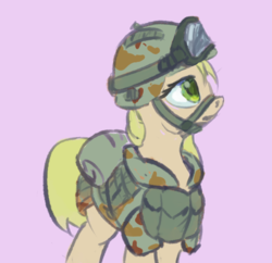 Size: 800x774 | Tagged: safe, artist:drafthoof, oc, oc only, pony, glasses, goggles, helmet, profile, simple background, soldier, solo