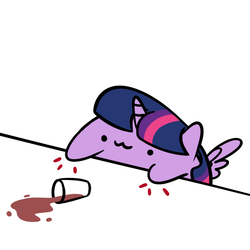 Size: 1080x1080 | Tagged: safe, artist:squeaky-belle, twilight sparkle, alicorn, pony, g4, :3, bongo cat, chocolate, chocolate milk, cute, everything is ruined, exploitable meme, female, meme, milk, pure unfiltered evil, solo, spilled milk, table, twiabetes, twilight sparkle (alicorn)