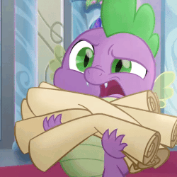 Size: 500x500 | Tagged: safe, edit, edited screencap, screencap, spike, dragon, g4, my little pony: the movie, animated, cropped, eh, frown, gif, male, no, open mouth, reaction image, solo
