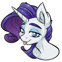 Size: 899x888 | Tagged: safe, artist:lrusu, rarity, pony, unicorn, g4, :p, female, horn, silly, simple background, solo, tongue out, transparent background