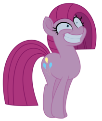 Size: 3112x3664 | Tagged: safe, artist:foreverbunkey123, pinkie pie, earth pony, pony, g4, eye twitch, faic, female, grin, high res, insanity, mare, movie accurate, pinkamena diane pie, simple background, smiling, solo, transparent background, vector